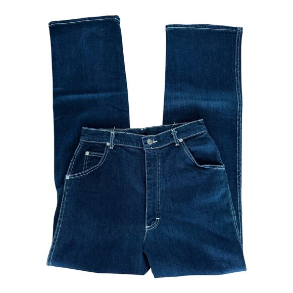 Lee American Vintage 80's High Waisted Dark Blue Jeans size 16 - Picture 2 of 11